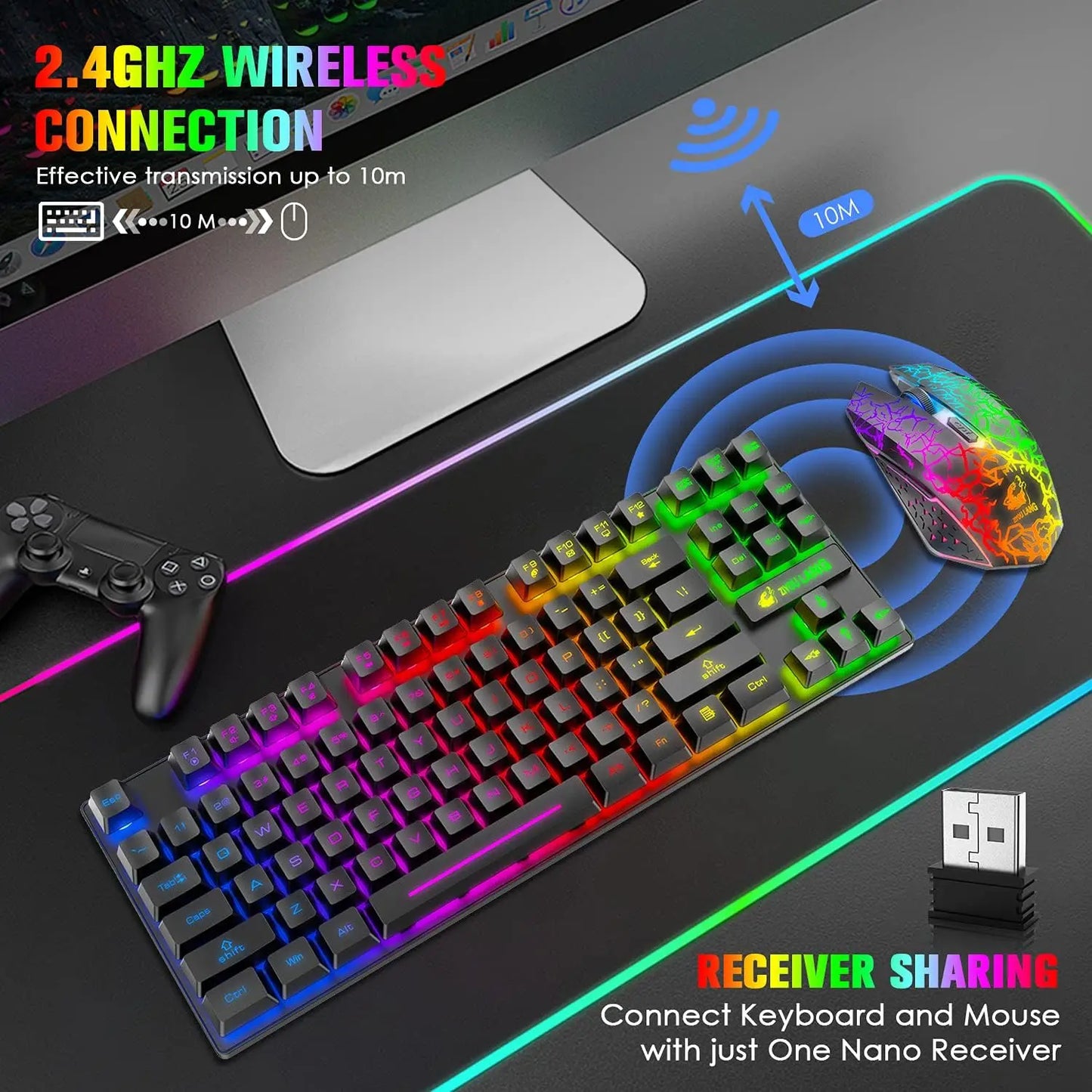 Wireless Gaming Keyboard and Mouse