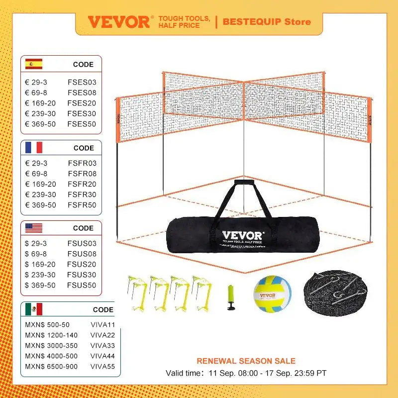 4-Way Volleyball Net