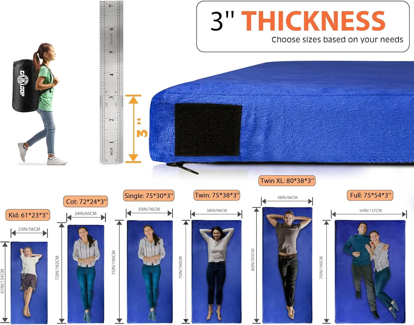 Thick Memory Foam Camping Pad