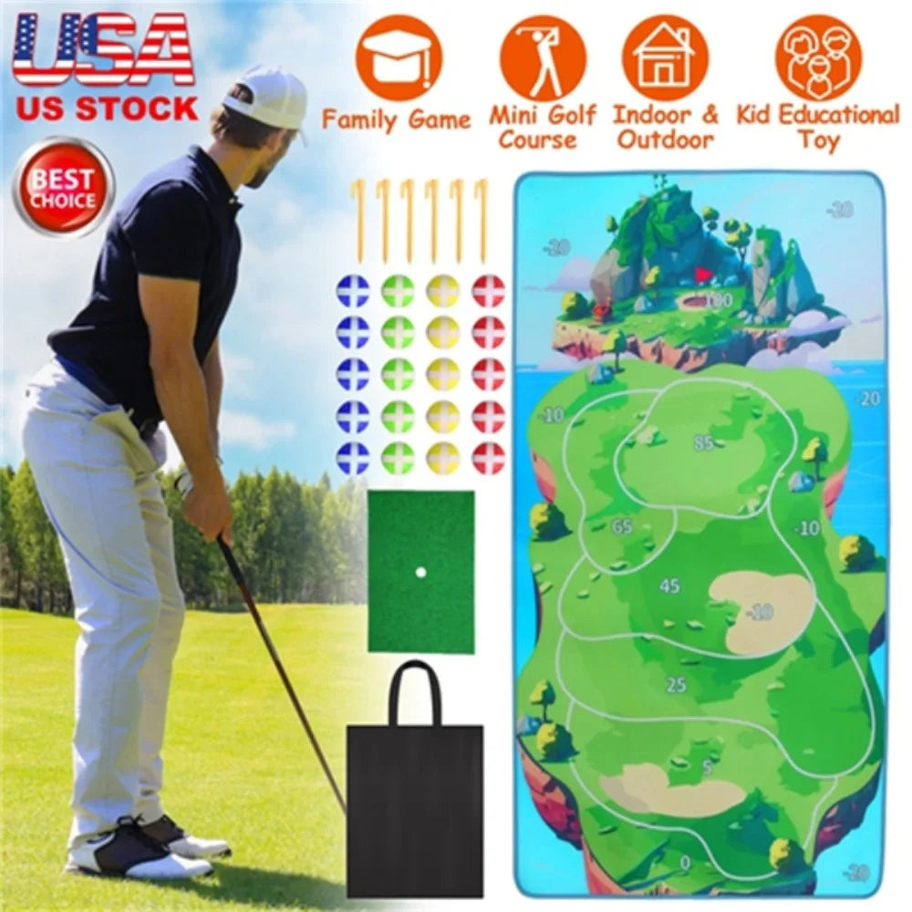 Golf Chipping Game Mat with Golfs