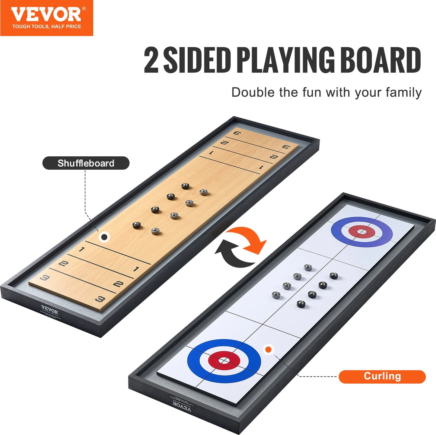 2 in 1 Shuffleboard and Curling