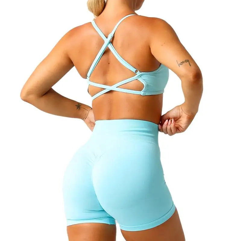 2Pieces Backless Sports Bra