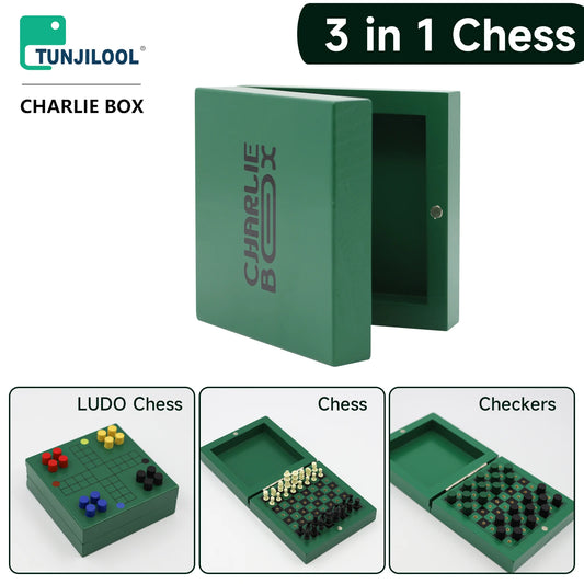 Mini Portable 3 in 1 Wooden Chess Board