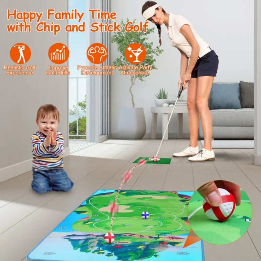 Golf Chipping Game Mat with Golfs