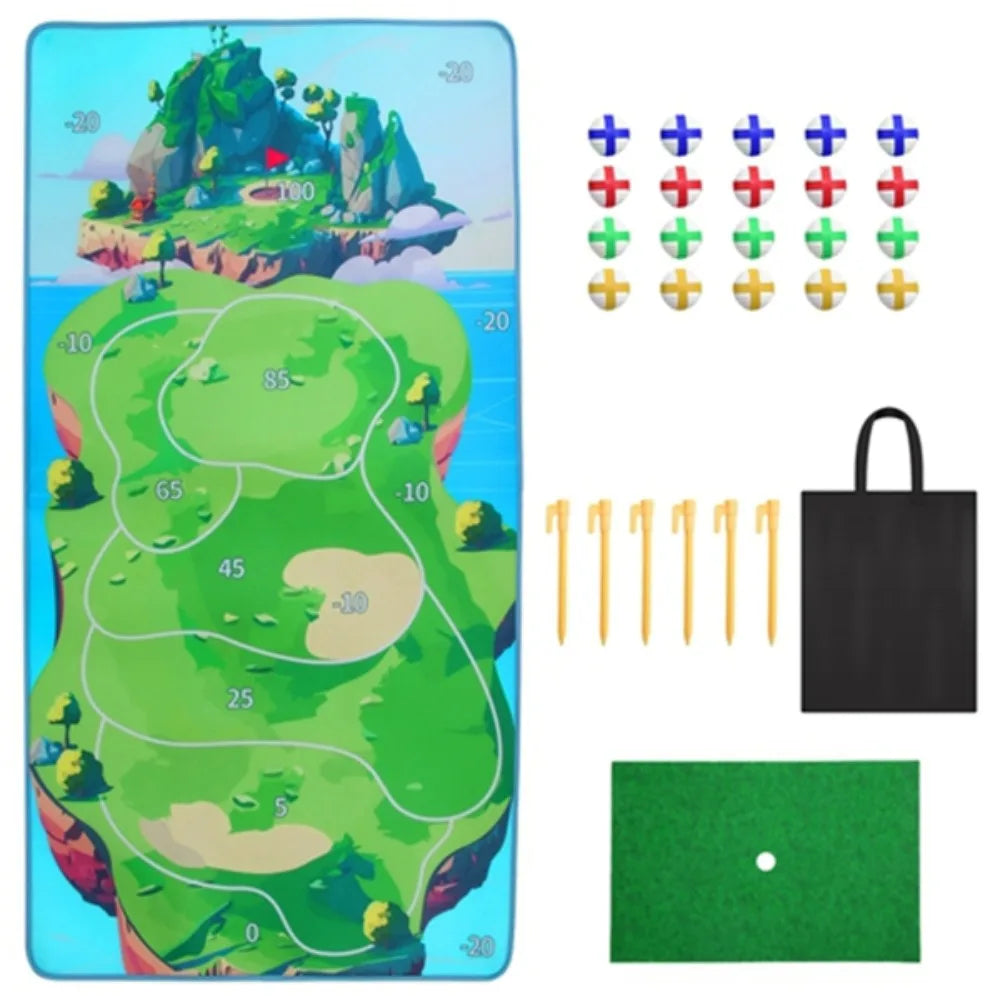 Golf Chipping Game Mat with Golfs