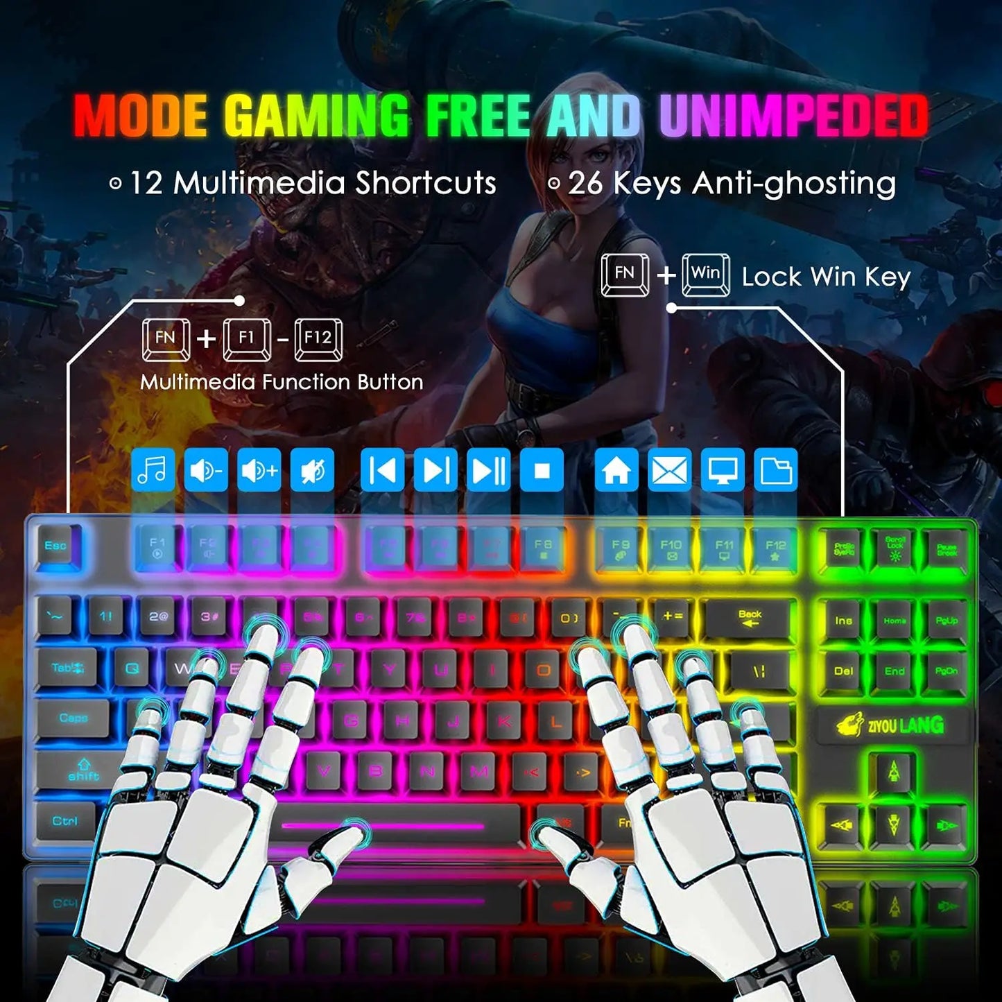 Wireless Gaming Keyboard and Mouse